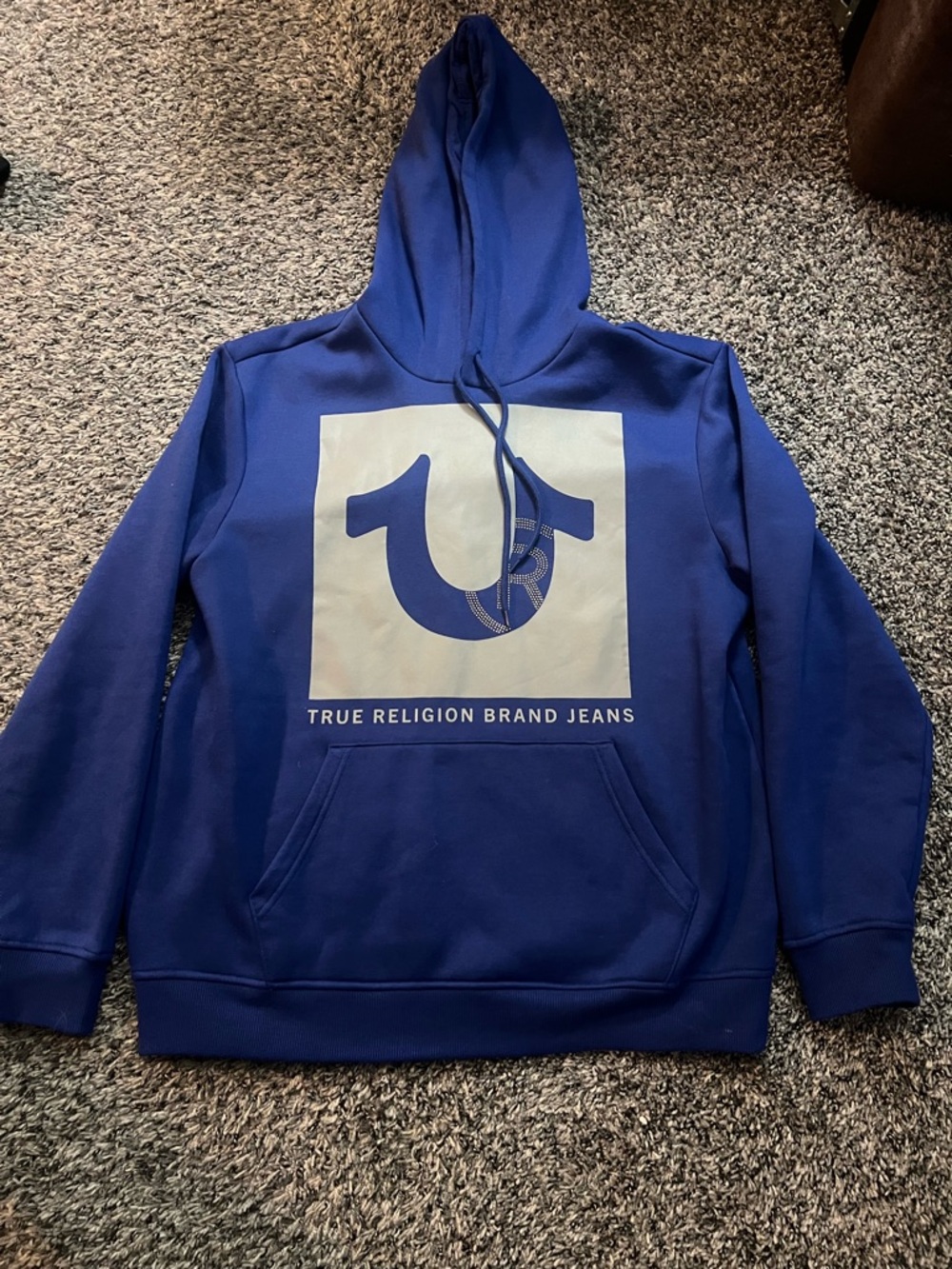 True Religion Royal Blue Logo Pullover Hoodie